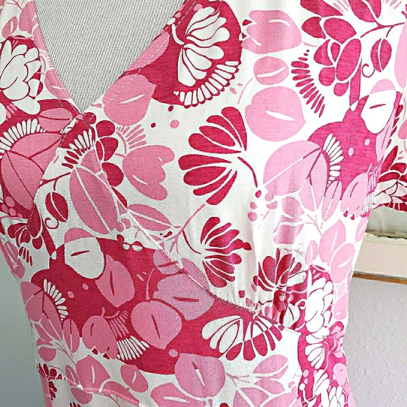 Garnet Hill V Neck Dress Size Large Short Sleeve - Picture 5 of 7